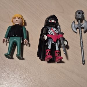 Pair Of Playmobil Figures. Medieval Skull